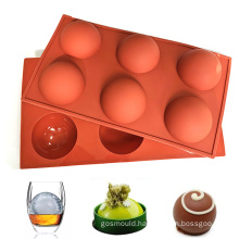 wholesale multifunction anti sticking Large 6 Cavities silicone mold for chocolate